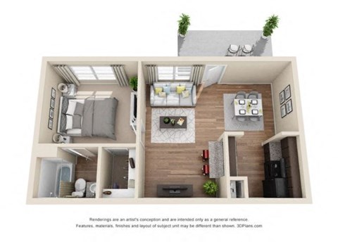 a bedroom with a bed and a dresser in a room